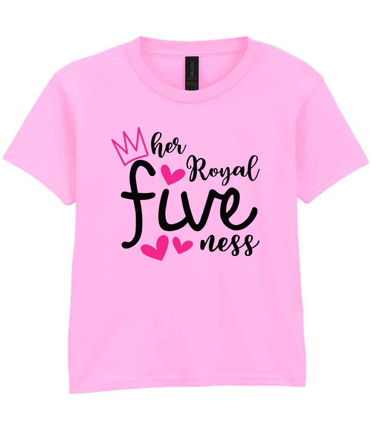 Her Royal Fiveness t-shirt in light pink