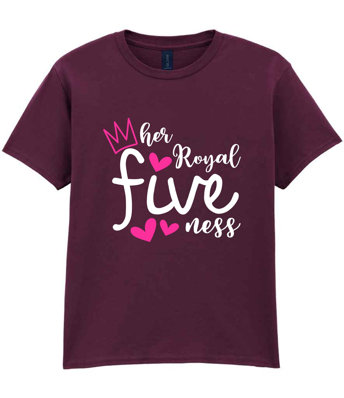 Her Royal Fiveness t-shirt in maroon