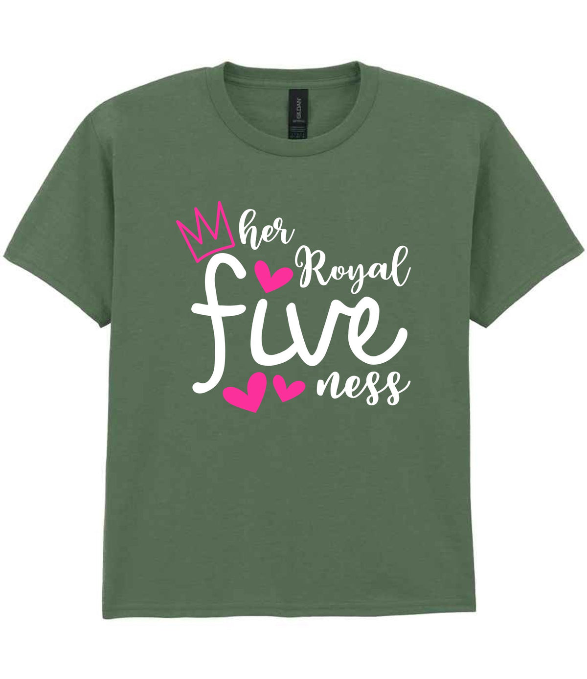 Her Royal Fiveness t-shirt in military green
