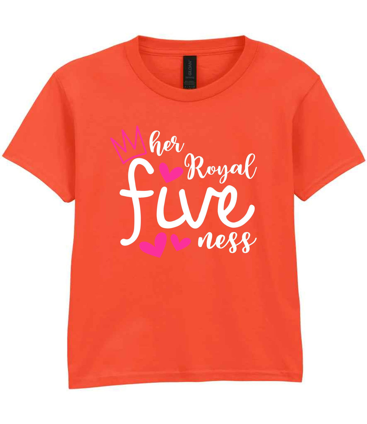 Her Royal Fiveness t-shirt in orange