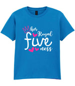 Her Royal Fiveness t-shirt in sapphire blue