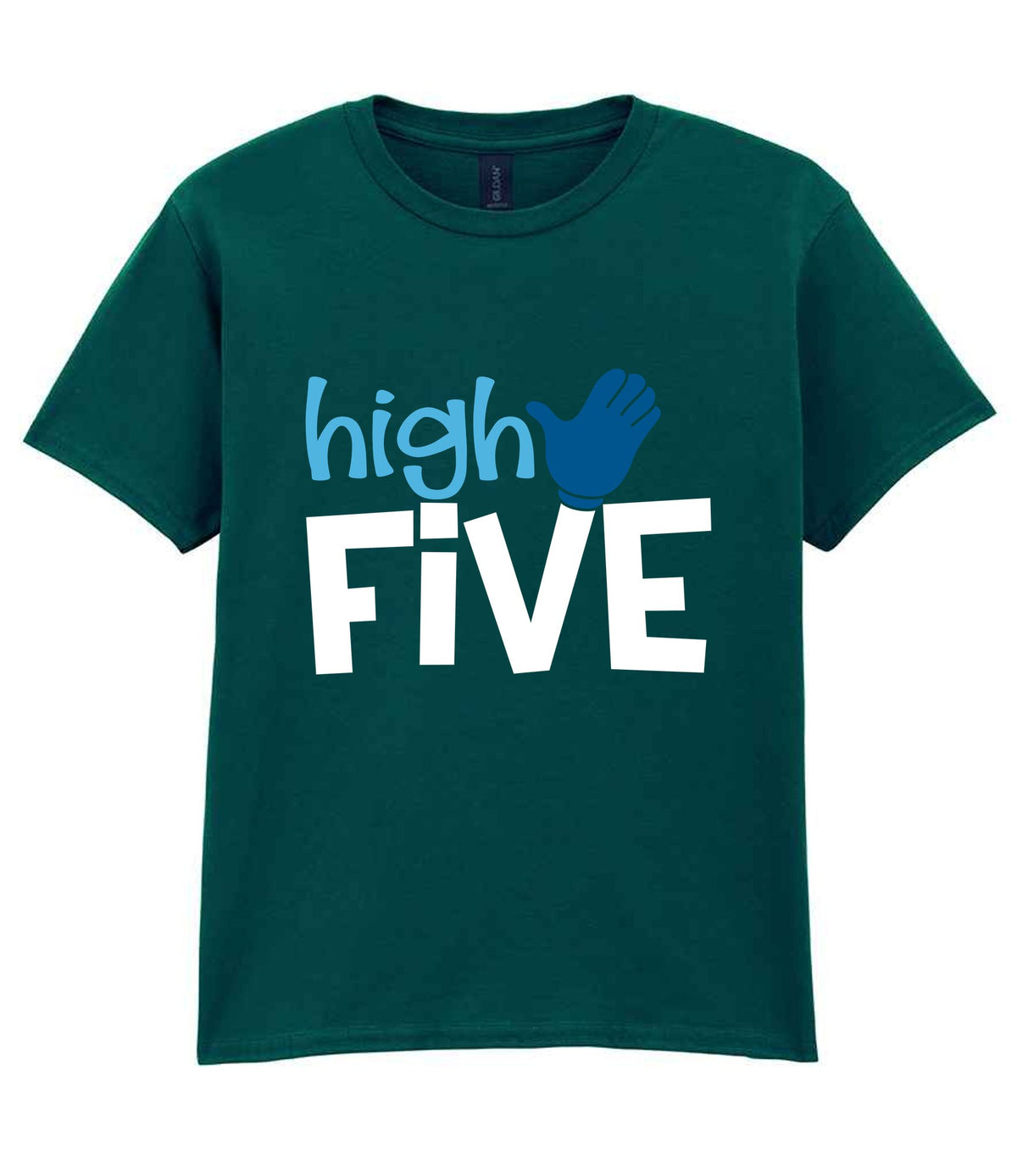 High FIVE t-shirt in fan marine green