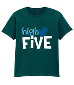 High FIVE t-shirt in fan marine green