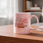Hot Cocoa & Christmas Movies 11oz marble mug in red