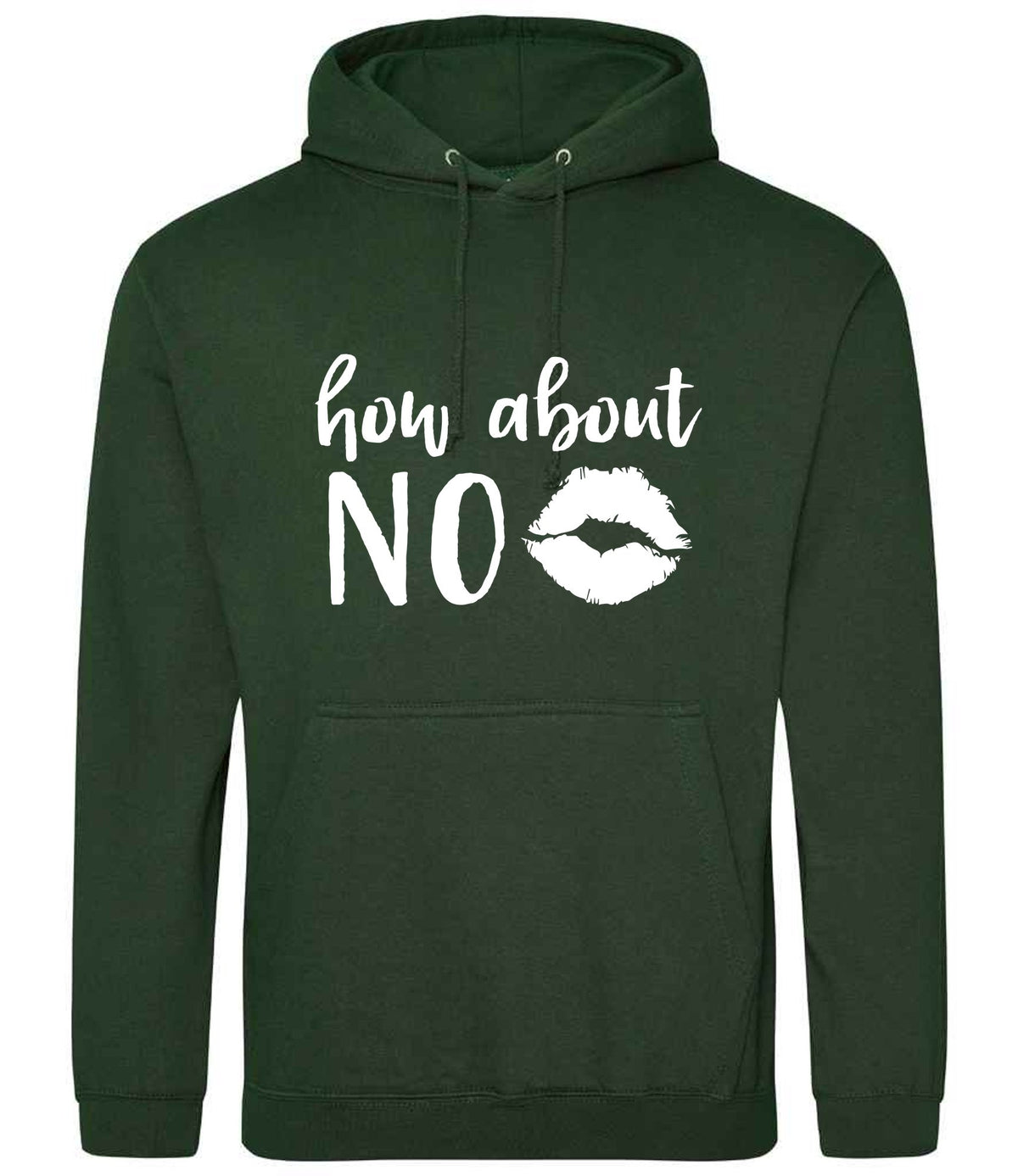 How About NO – Unisex Hoodie in Forest Green