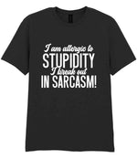 T-shirt piece of the Matching Set: Mug, Coaster & T-shirt with Sarcastic Text Design in Black