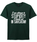 T-shirt piece of the Matching Set: Mug, Coaster & T-shirt with Sarcastic Text Design in Forest Green
