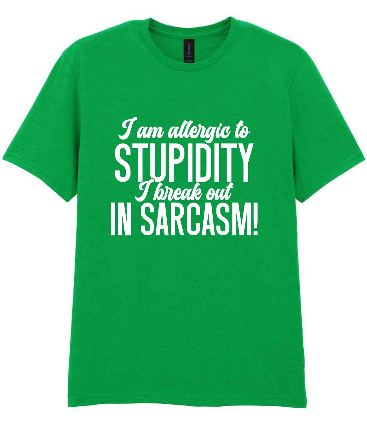 T-shirt piece of the Matching Set: Mug, Coaster & T-shirt with Sarcastic Text Design in Irish Green