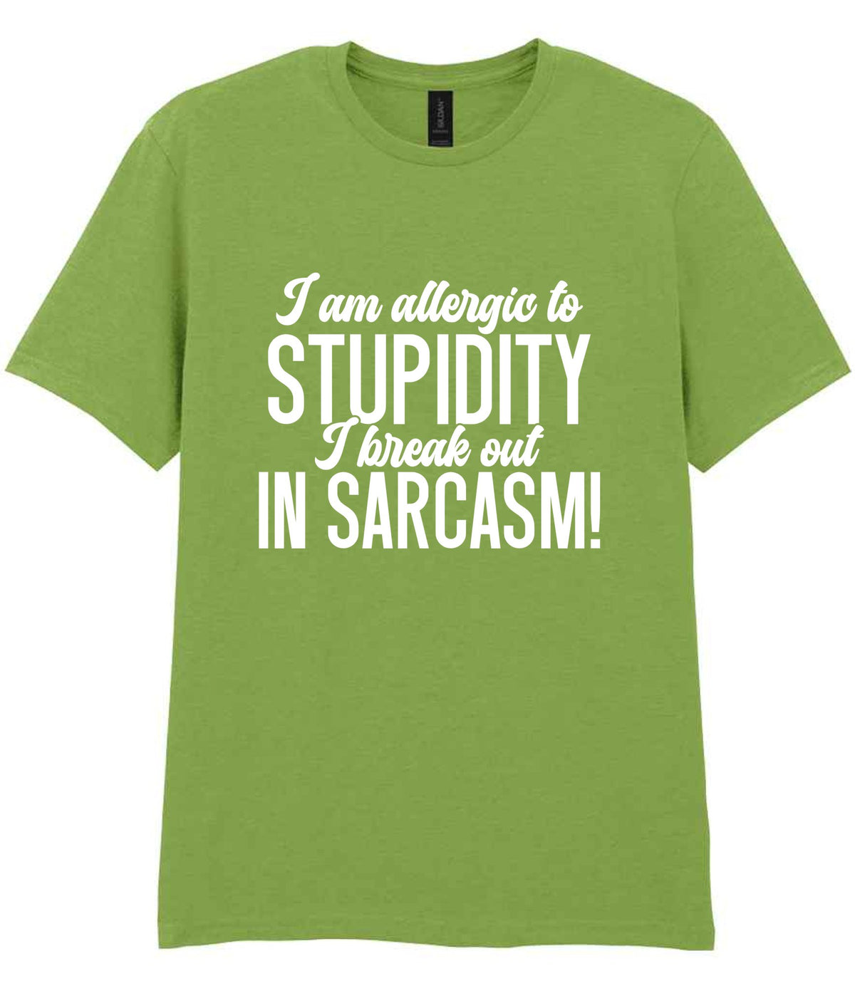 T-shirt piece of the Matching Set: Mug, Coaster & T-shirt with Sarcastic Text Design in Kiwi