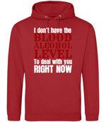I Don't Have the BLOOD ALCOHOL LEVEL to Deal with You RIGHT NOW hoodie in fire red