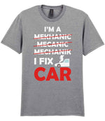 I'M a MEKHANIC MECANIC MECHANIK I FIX CAR t-shirt in sport grey