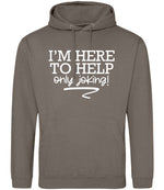 I'M HERE TO HELP Only Joking! hoodie in natural clay