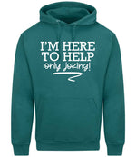 I'M HERE TO HELP Only Joking! hoodie in teal