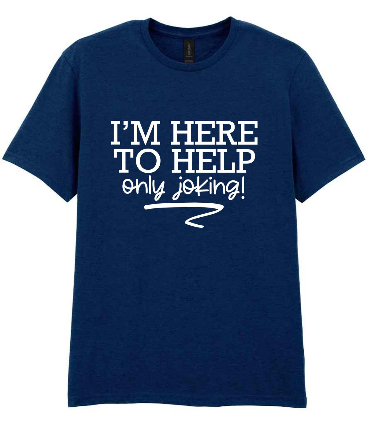 I'M HERE TO HELP Only Joking! t-shirt in navy