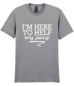 I'M HERE TO HELP Only Joking! t-shirt in sport grey