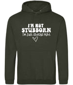 ImnotstubbornImjustalwaysright hoodie in combat green