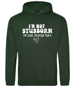 ImnotstubbornImjustalwaysright hoodie in forest green