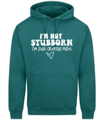 ImnotstubbornImjustalwaysright hoodie in teal