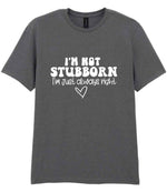 ImnotstubbornImjustalwaysright t-shirt in charcoal