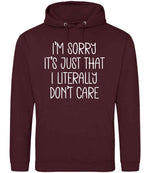 ImsorryitsjustthatIliterallydontcare hoodie in burgundy