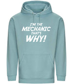 I'm the Mechanic That's Why! hoodie in seafoam