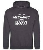 I'm the Mechanic That's Why! hoodie in storm grey