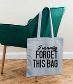 I Usually FORGET THIS BAG tote bag in light blue