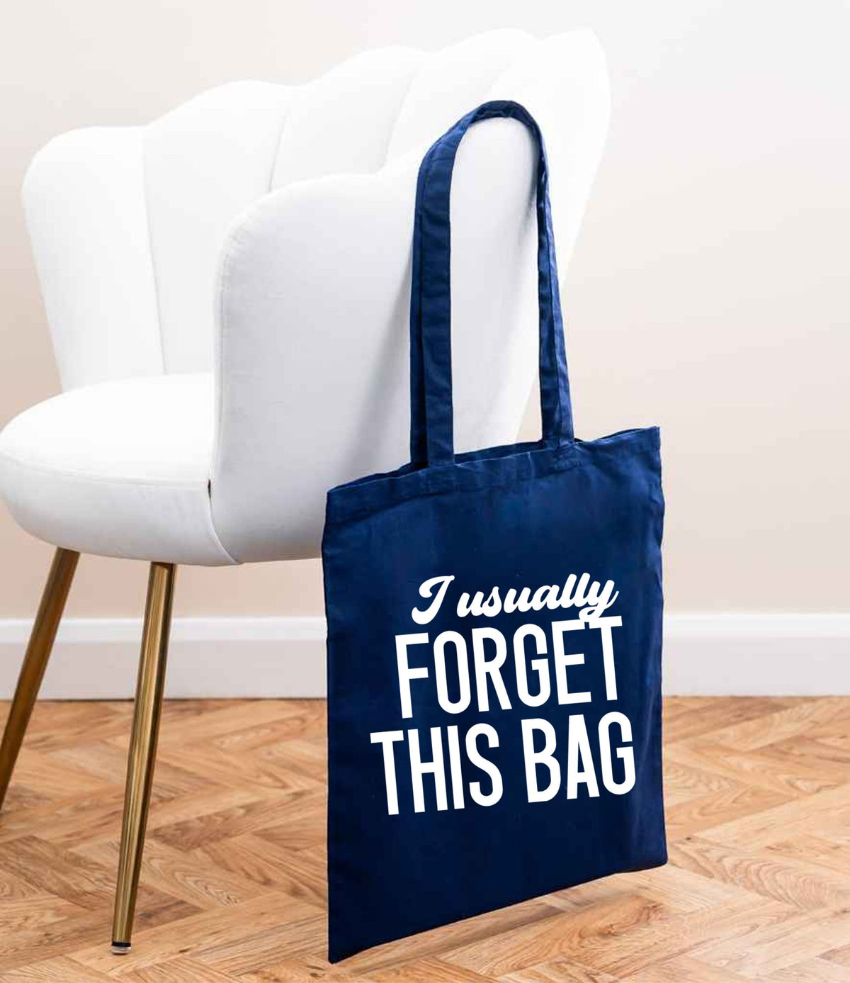 I Usually FORGET THIS BAG tote bag in navy