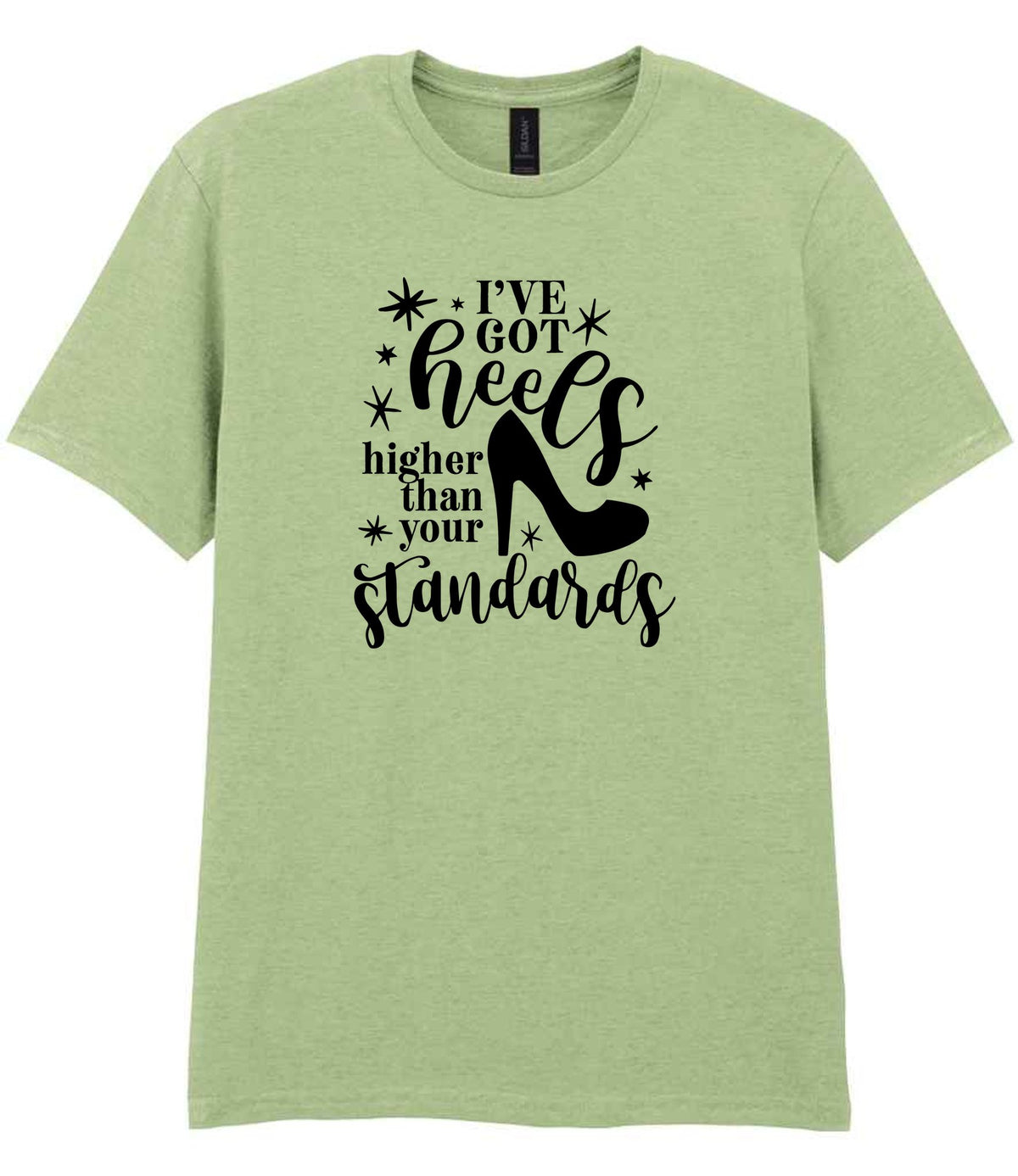 I've Got Heels Higher Than Your Standards t-shirt in pistachio