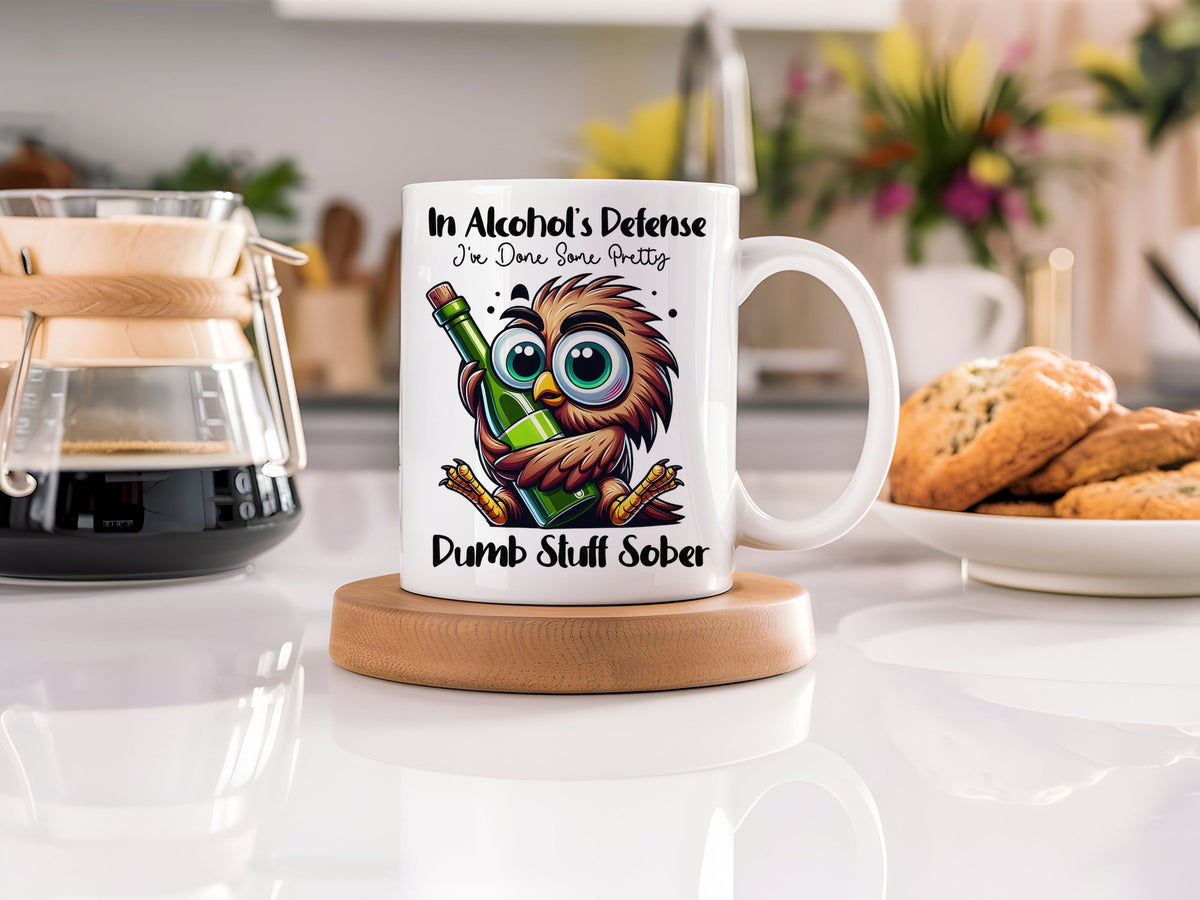In Alcohol's Defense I've Done Some Pretty Dumb Stuff Sober standard mug in white