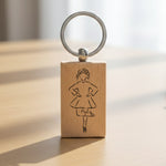 Irish Dancing Silhouette wooden keyring in standard