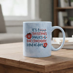 It's a Christmas Movies & Hot Chocolate Kind of Day 11oz marble mug in blue