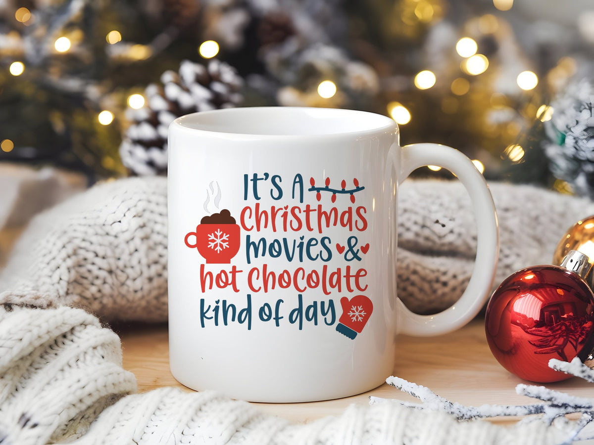 CHR135 Christmas Movies orca 11oz standard mug in white