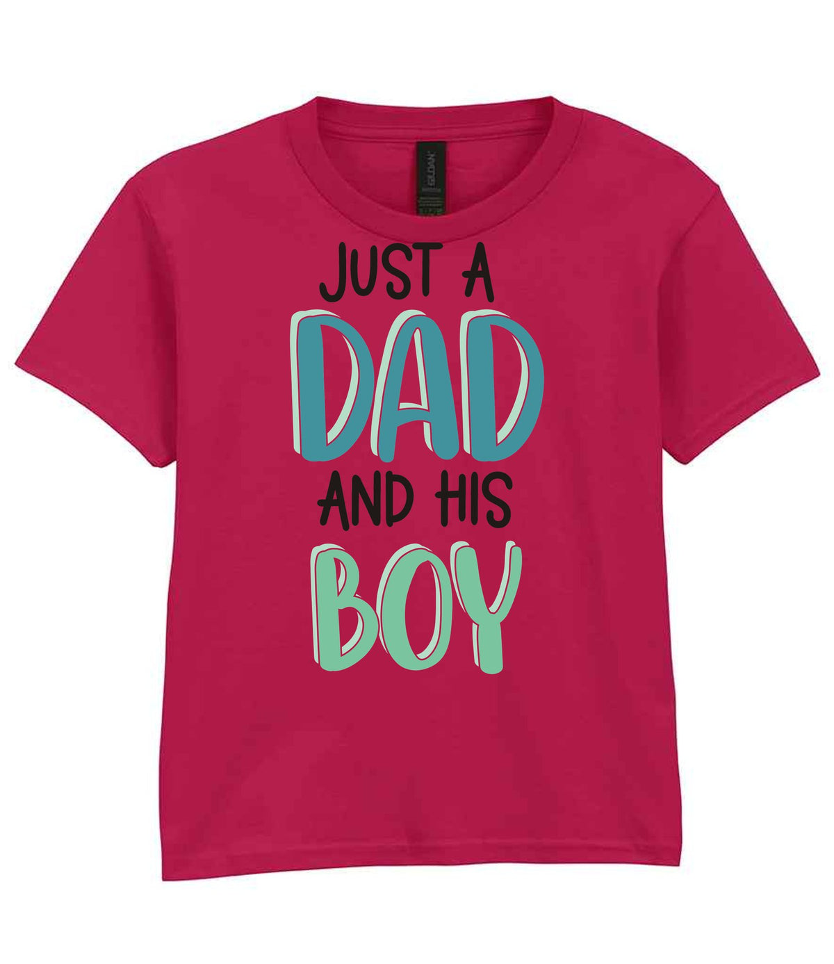 Kid piece of the Just A Boy And His Dad Matching Set with Dad and Kid T-Shirts in Cardinal Red