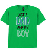 Kid piece of the Just A Boy And His Dad Matching Set with Dad and Kid T-Shirts in Irish Green