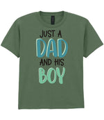 Kid piece of the Just A Boy And His Dad Matching Set with Dad and Kid T-Shirts in Military Green