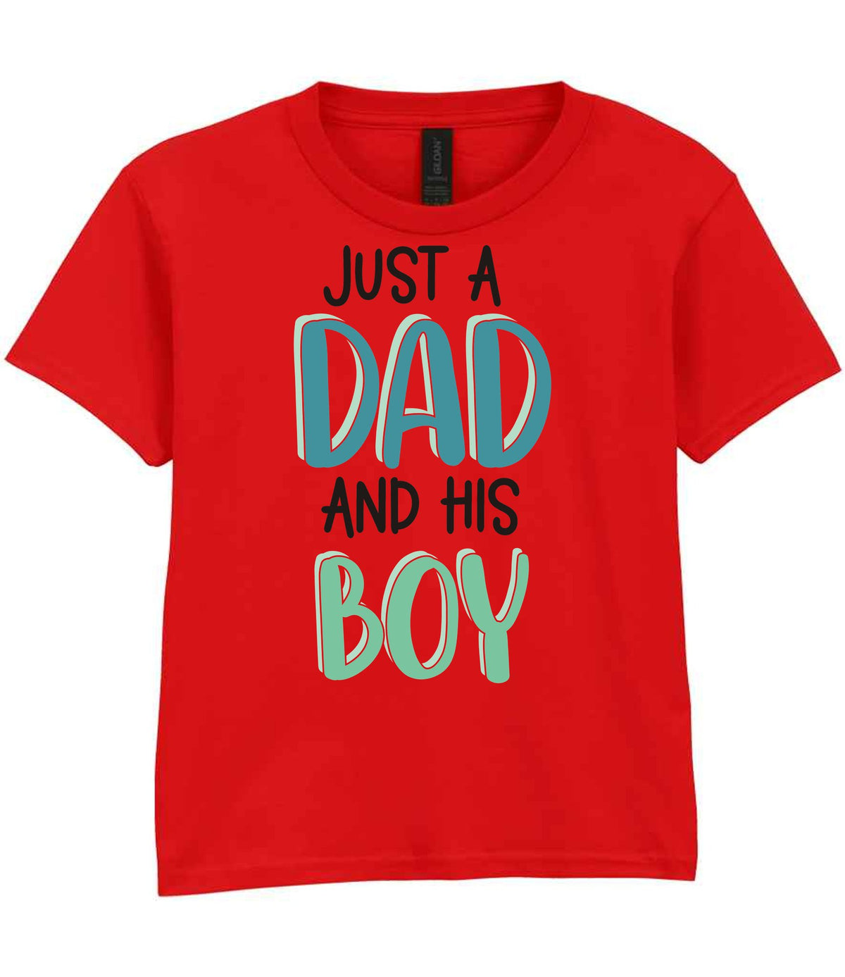 Kid piece of the Just A Boy And His Dad Matching Set with Dad and Kid T-Shirts in Red