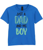 Kid piece of the Just A Boy And His Dad Matching Set with Dad and Kid T-Shirts in Royal Blue