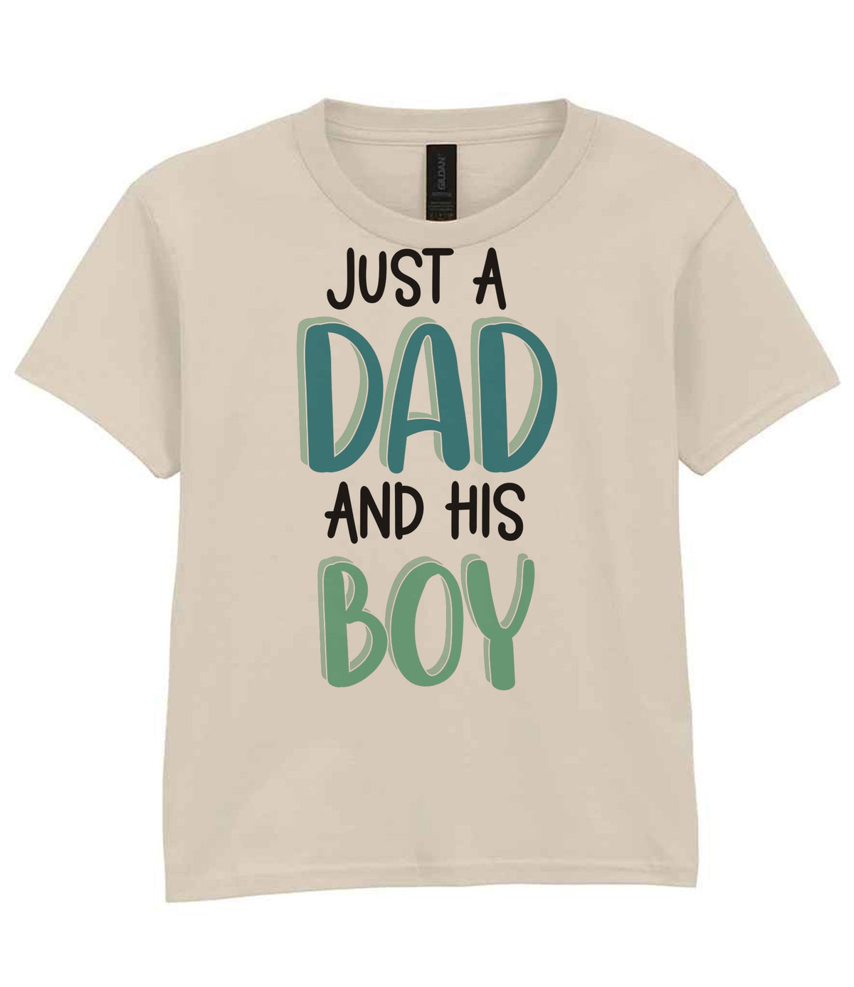 Kid piece of the Just A Boy And His Dad Matching Set with Dad and Kid T-Shirts in Sand