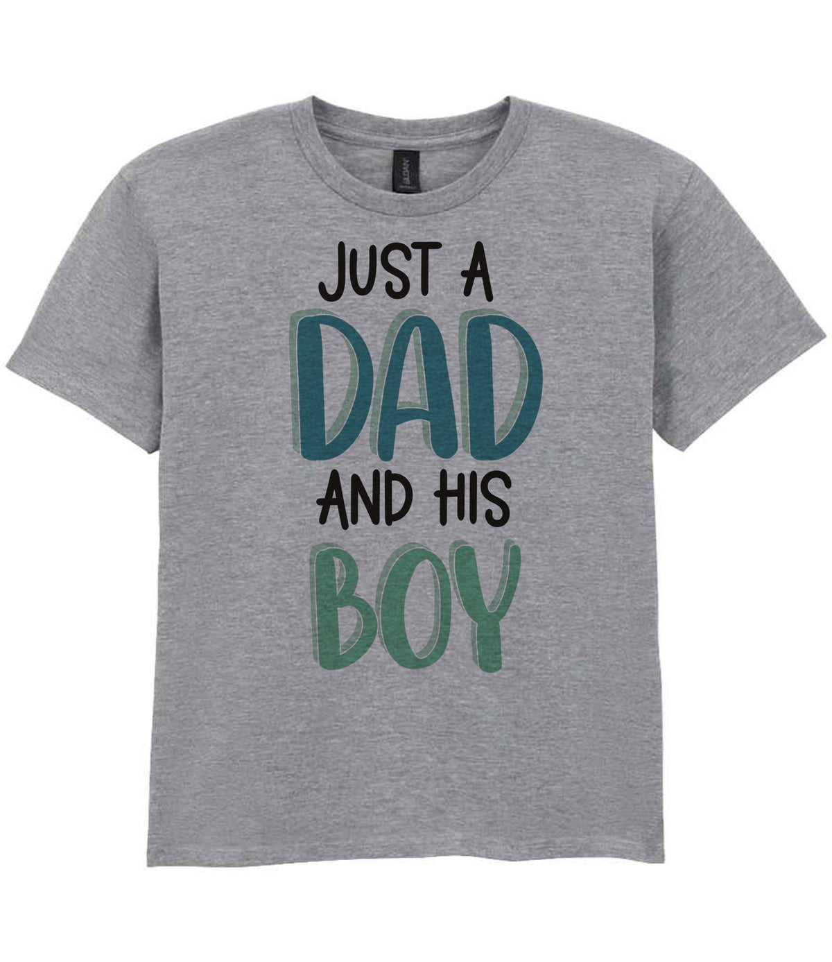 Kid piece of the Just A Boy And His Dad Matching Set with Dad and Kid T-Shirts in Sport Grey