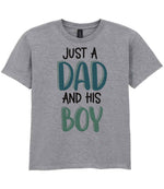 Kid piece of the Just A Boy And His Dad Matching Set with Dad and Kid T-Shirts in Sport Grey
