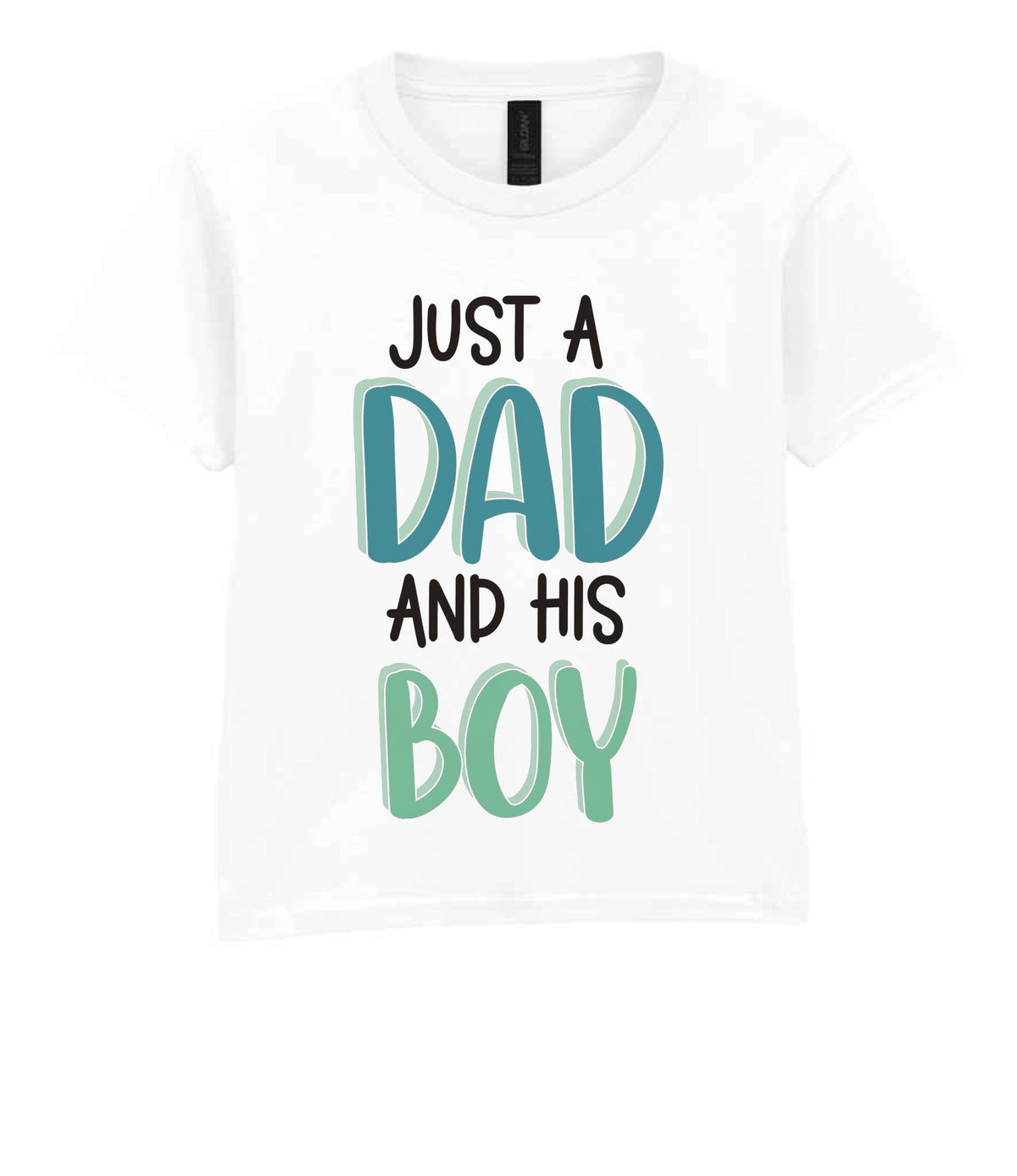 Kid piece of the Just A Boy And His Dad Matching Set with Dad and Kid T-Shirts in White