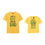Just A Boy And His Dad Matching Set with Dad and Kid T-Shirts in Daisy