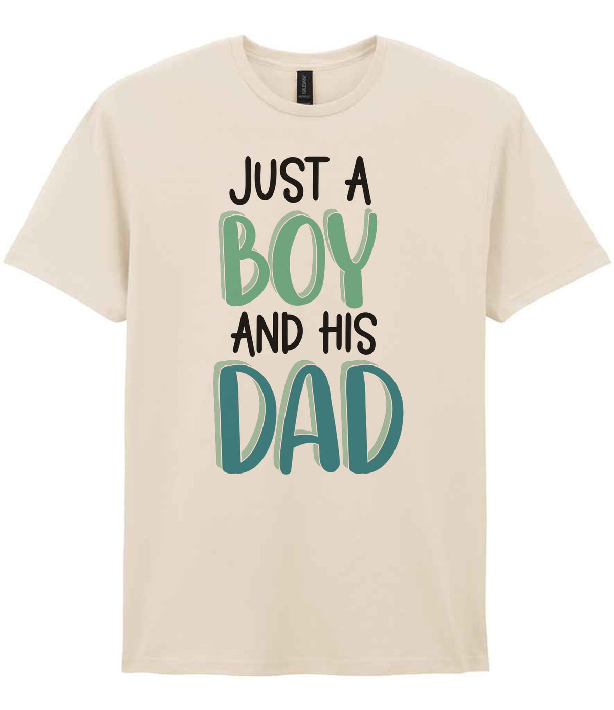 Just a Boy and His Dad t-shirt in natural