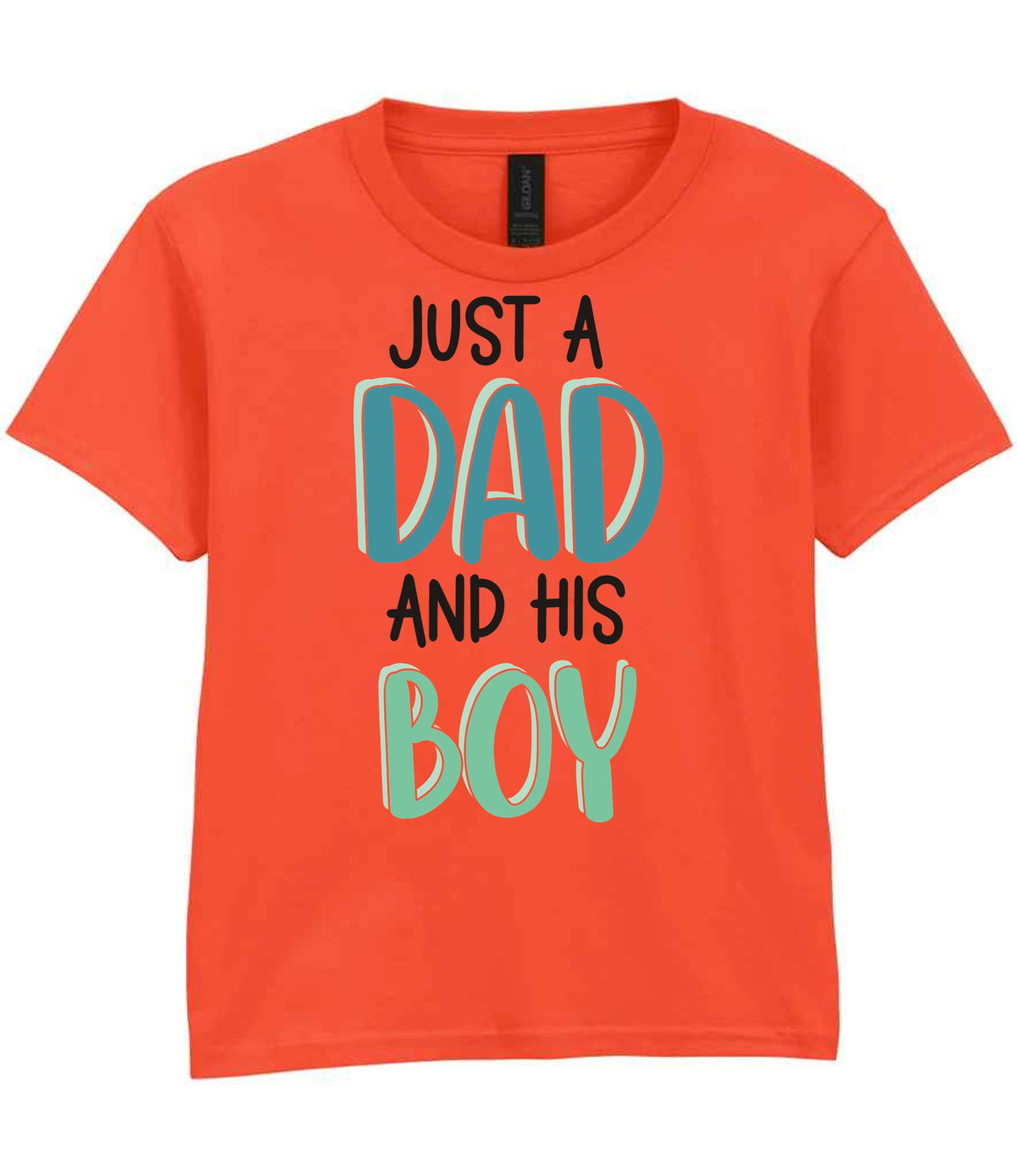 Just a Dad and His Boy t-shirt in orange
