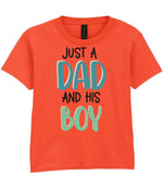 Just a Dad and His Boy t-shirt in orange
