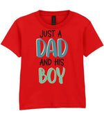 Just a Dad and His Boy t-shirt in red