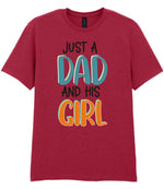 Just a Dad and His Girl t-shirt in cardinal red