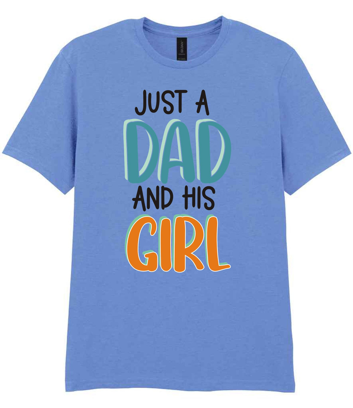 Dad piece of the Just A Girl And Her Dad Matching Set - Dad and Kid T-Shirts in Carolina Blue