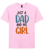 Dad piece of the Just A Girl And Her Dad Matching Set - Dad and Kid T-Shirts in Light Pink